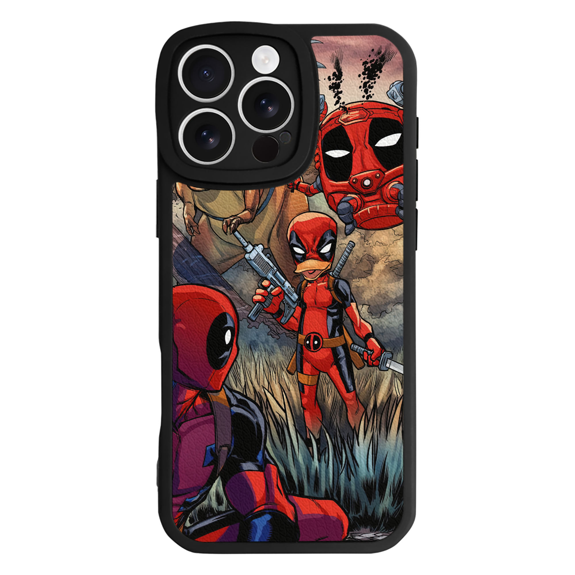 （画像用） Deadpool デッドプール 【iPhone 16シリーズ対応】シリコンスマホケース（レザー調） 材質：シリコン